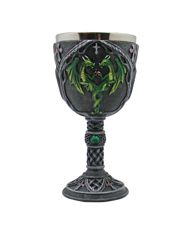 2393 Twin Green Dragon Goblet